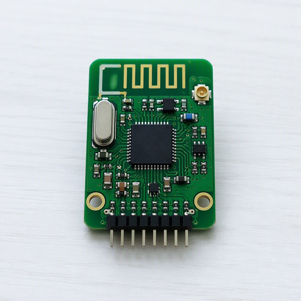 Compact IoT smart-home module PCB with wireless antenna