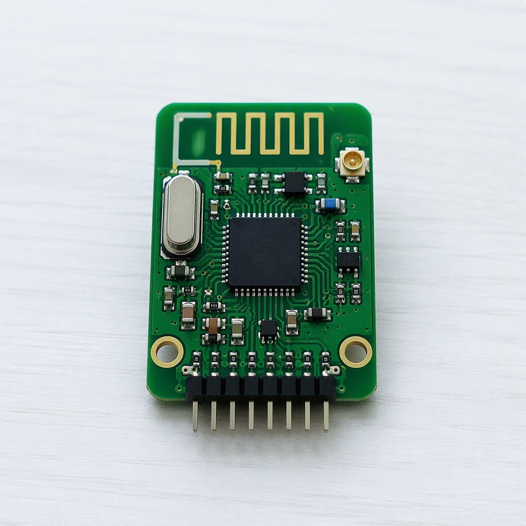 Compact IoT smart-home module PCB with wireless antenna